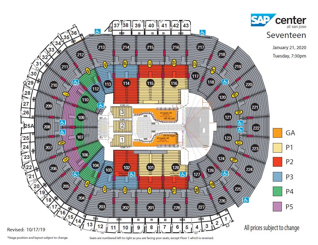 Sap Center Seating Chart Concert