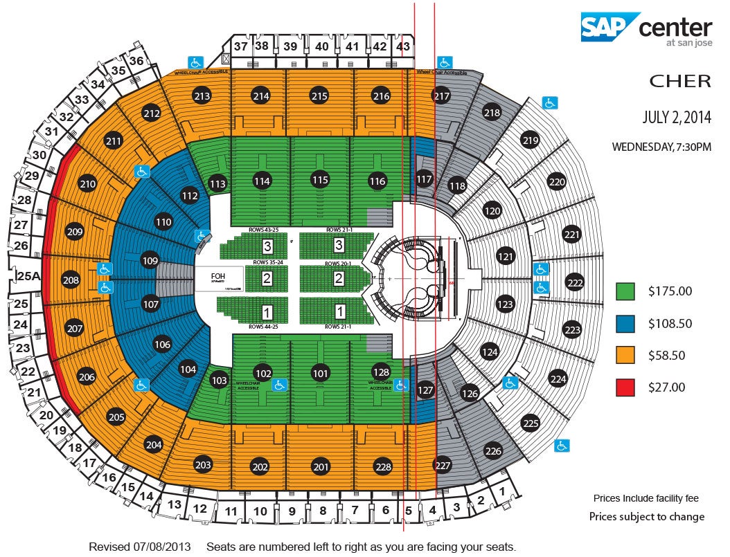 Sap Center Seating Chart Sharks Game