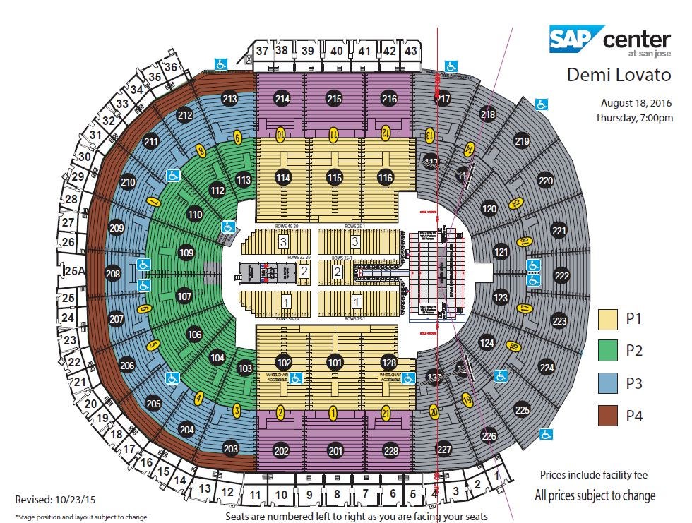 Sap Center Detailed Seating Chart