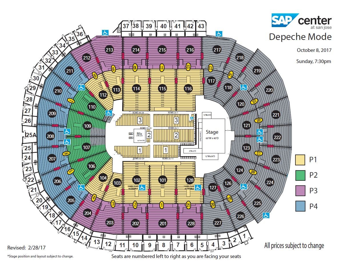 Depeche Mode Seating Chart