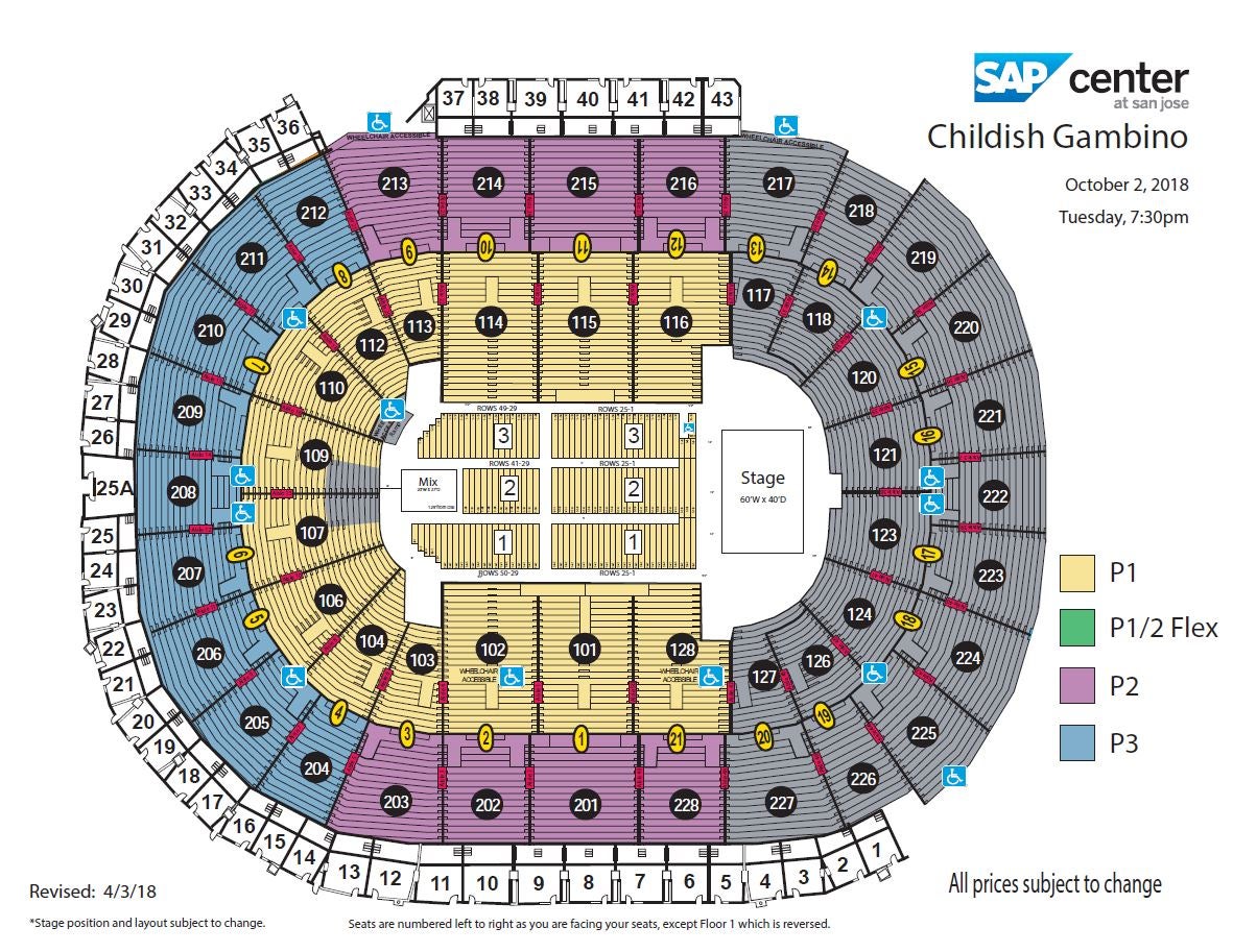 Sap Center San Jose Seating Chart With Seat Numbers