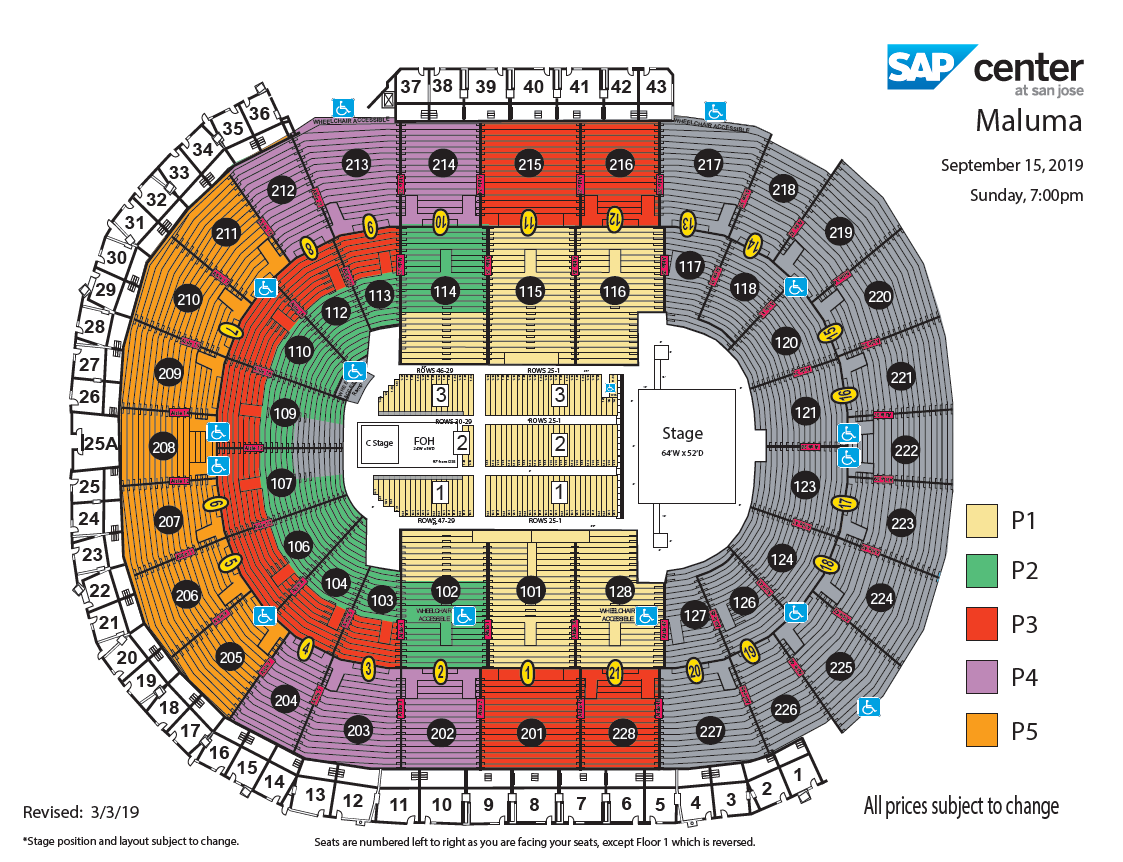 Sap Center Seating Chart With Row Numbers