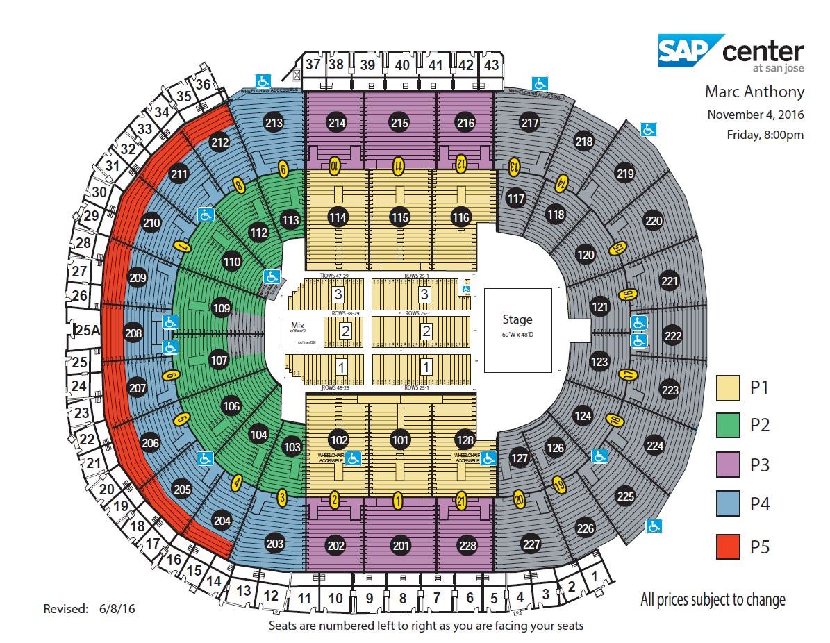 Marc Anthony Miami Concert Seating Chart