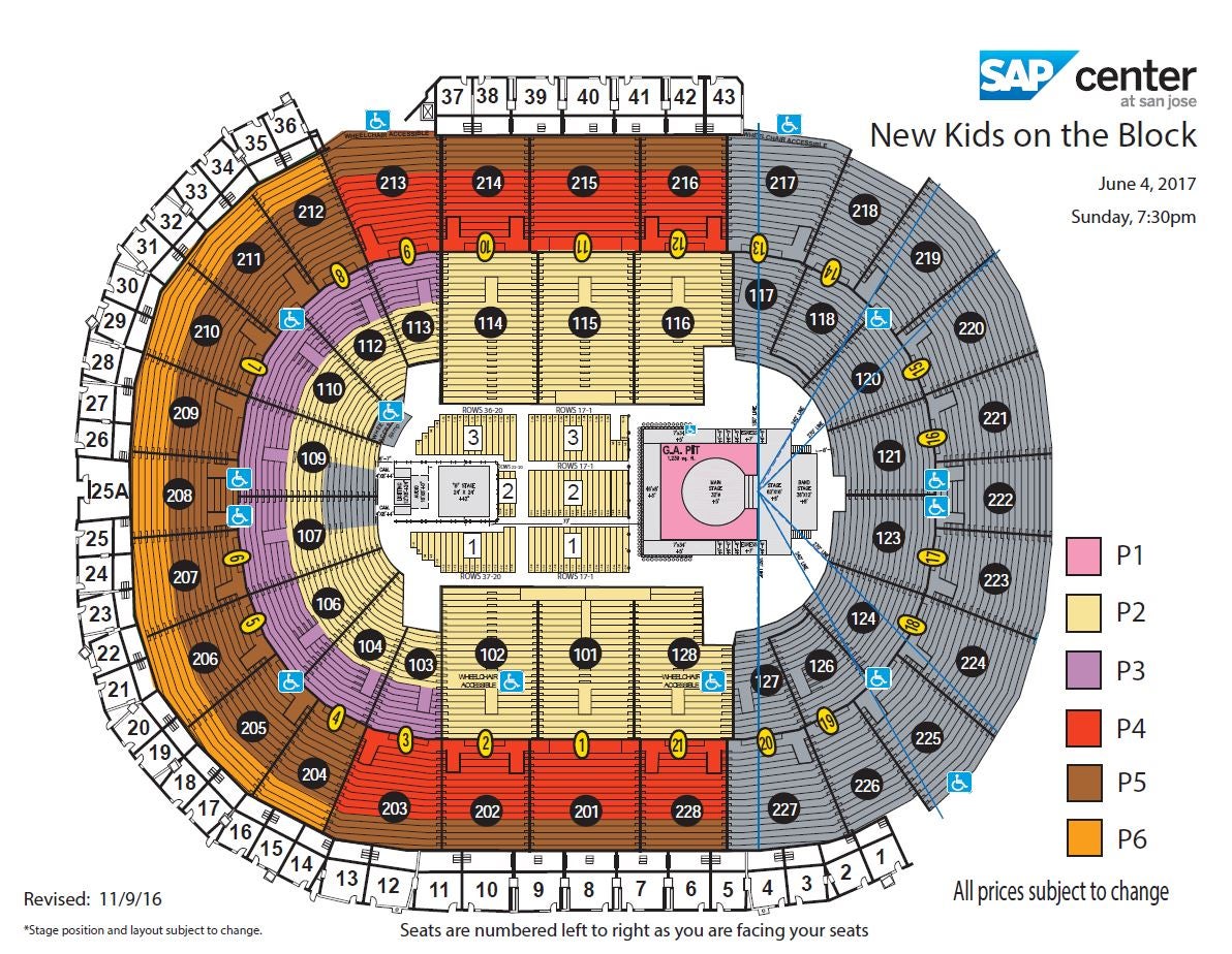 San Jose Pavillion Seating Chart