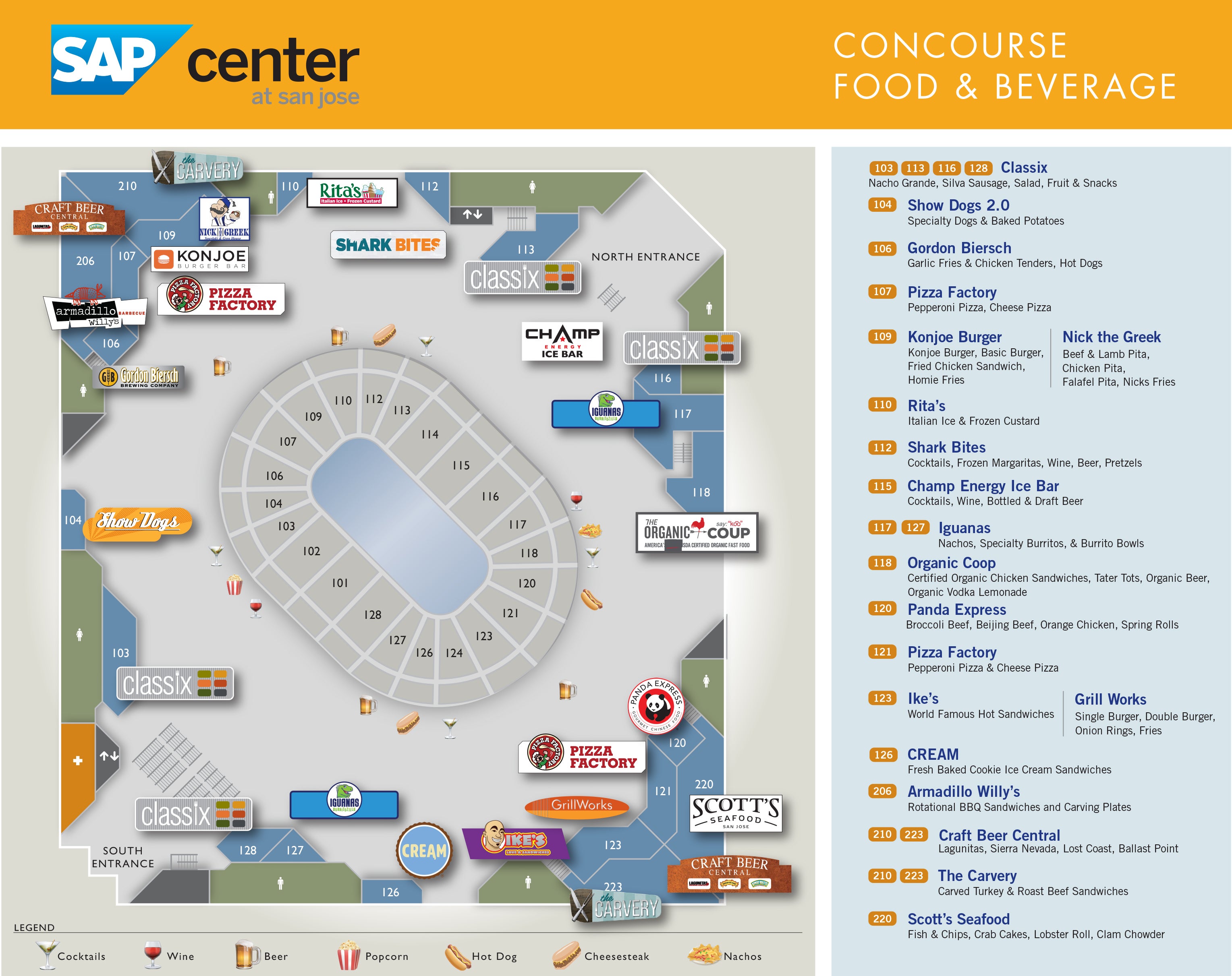 arena food beverage sap