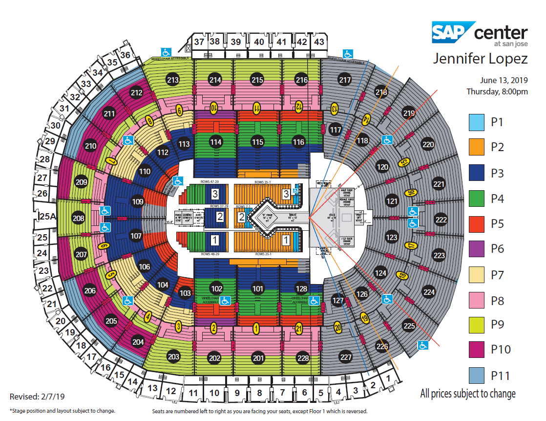 Sap Center Seating Chart Concert