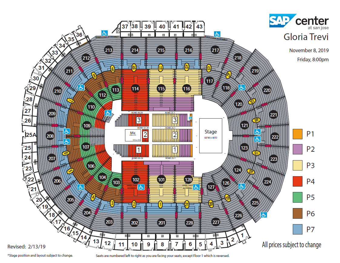 Sap Center Seating Chart Concert