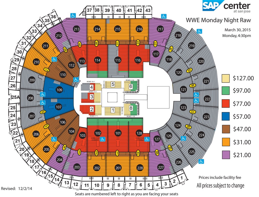 Wwe Raw Seating Chart