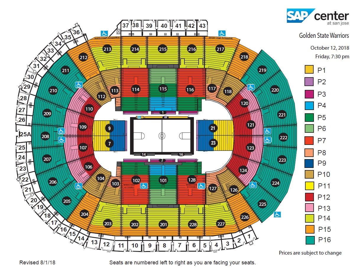 Sap Arena San Jose Seating Chart