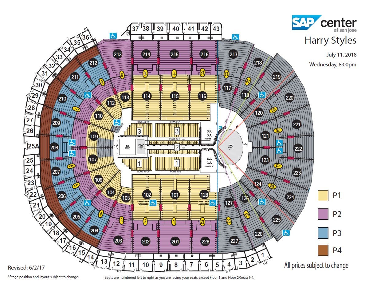 Sap Center Seating Chart Rows