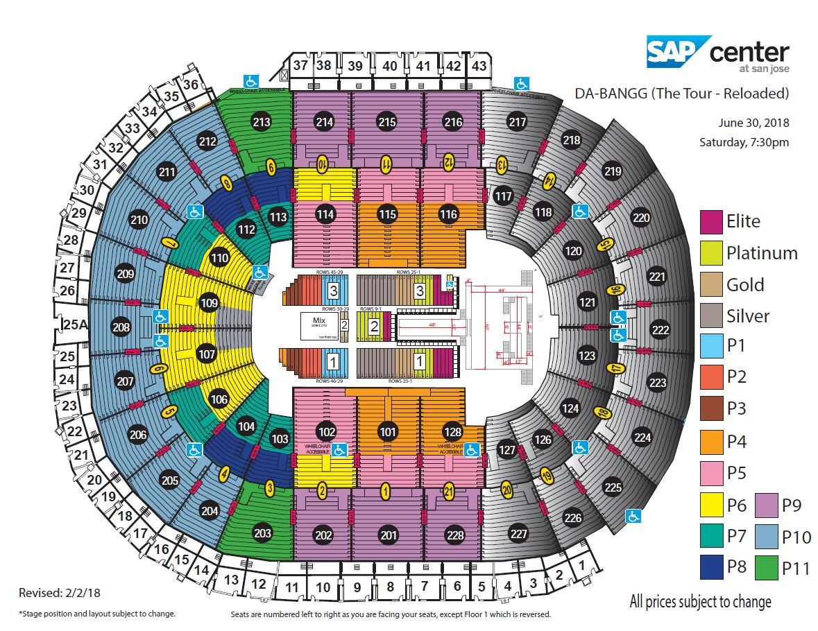 Breakdown of the SAP Center at San Jose Seating Chart