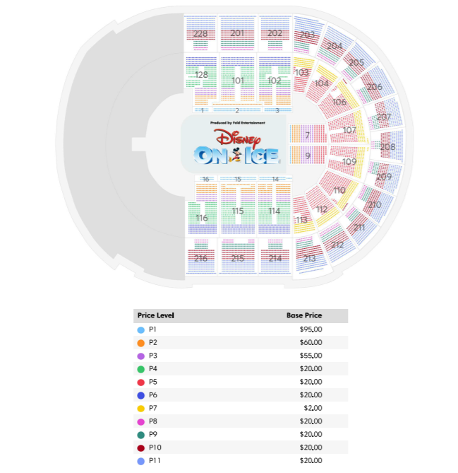 Baton River Center Seating Chart Disney On Ice