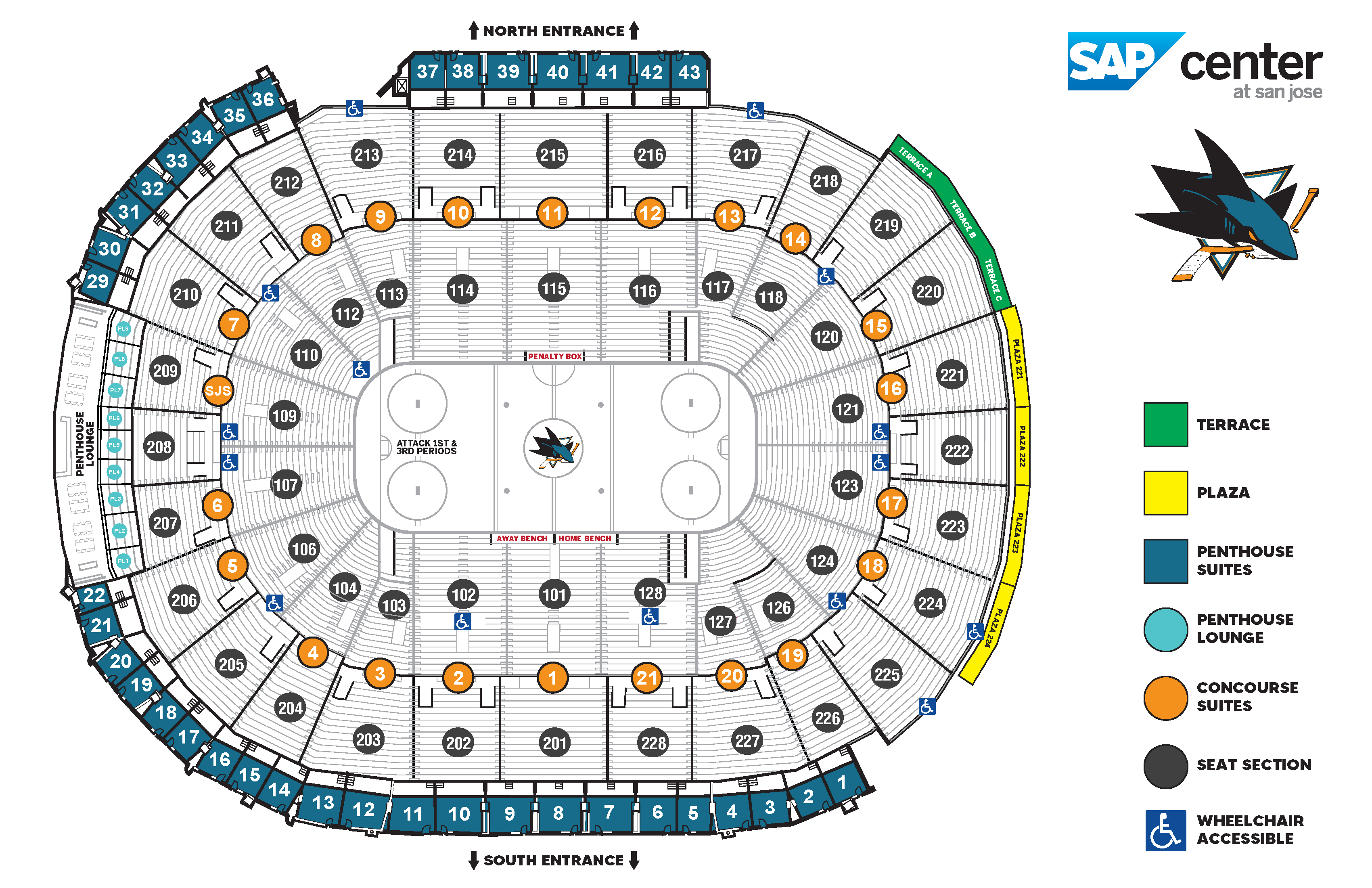 Sap Center Seating Map Cabinets Matttroy
