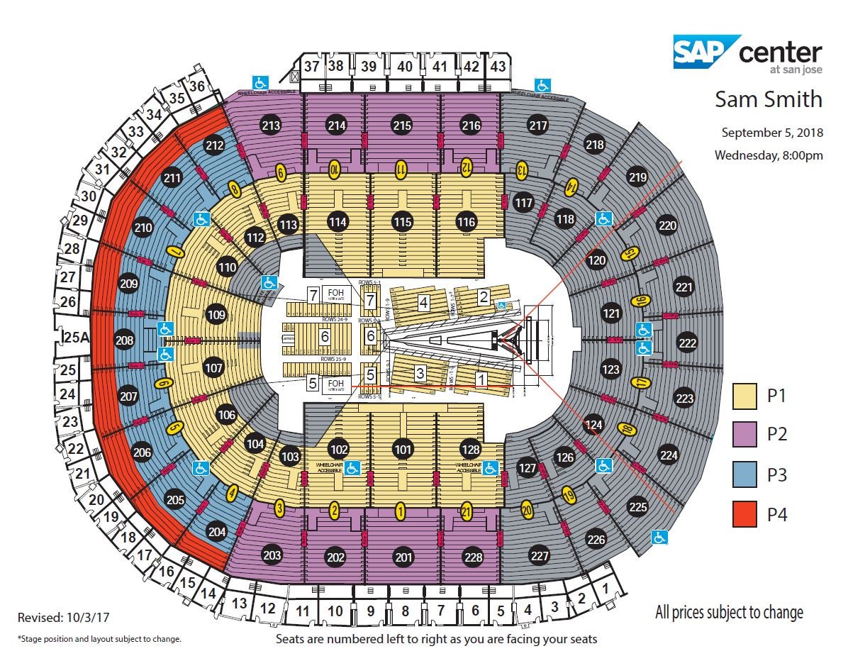Breakdown of the SAP Center at San Jose Seating Chart