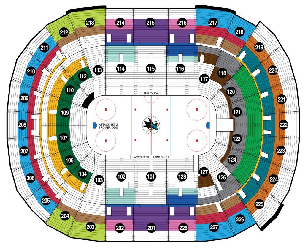 Breakdown of the SAP Center at San Jose Seating Chart